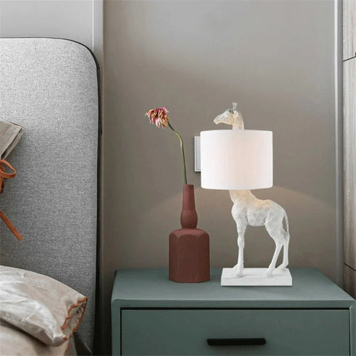 lampe de bureau design moderne girafe en résine éclairage créatif - vue 4 sur 8