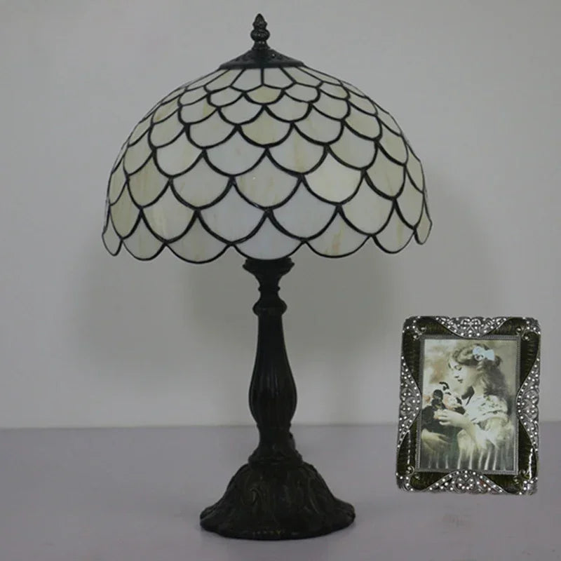 lampe de table rétro méditerranéenne en verre teinté LED - vue 4 sur 6
