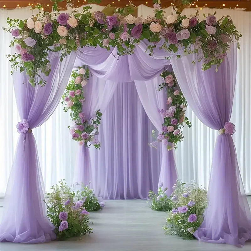 Chemin de table gaze transparente blanc decoration mariage