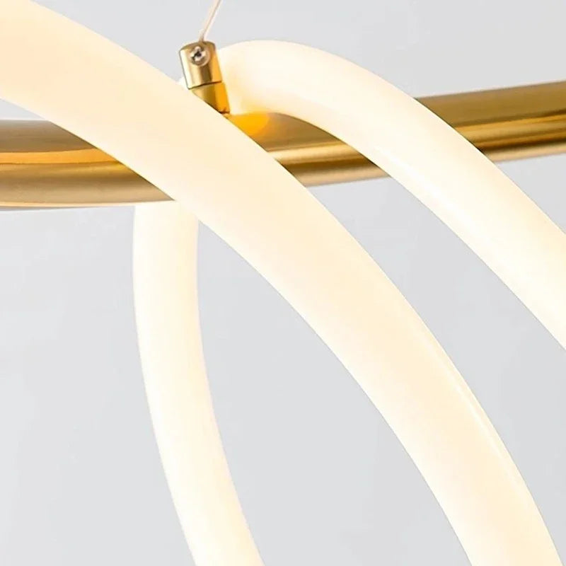 Nordic Modern Round Ceiling Chandelier For Living Room Restaurant Bedroom Hotel Home Decor Hanging Led Lamp Lustre Lighting - vue 6 sur 16