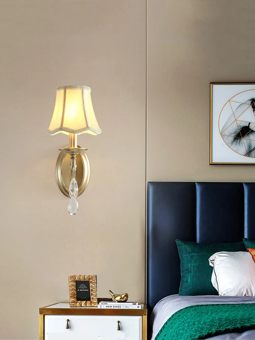 applique murale en cristal et tissu style rural américain pour hôtel - vue 5 sur 6