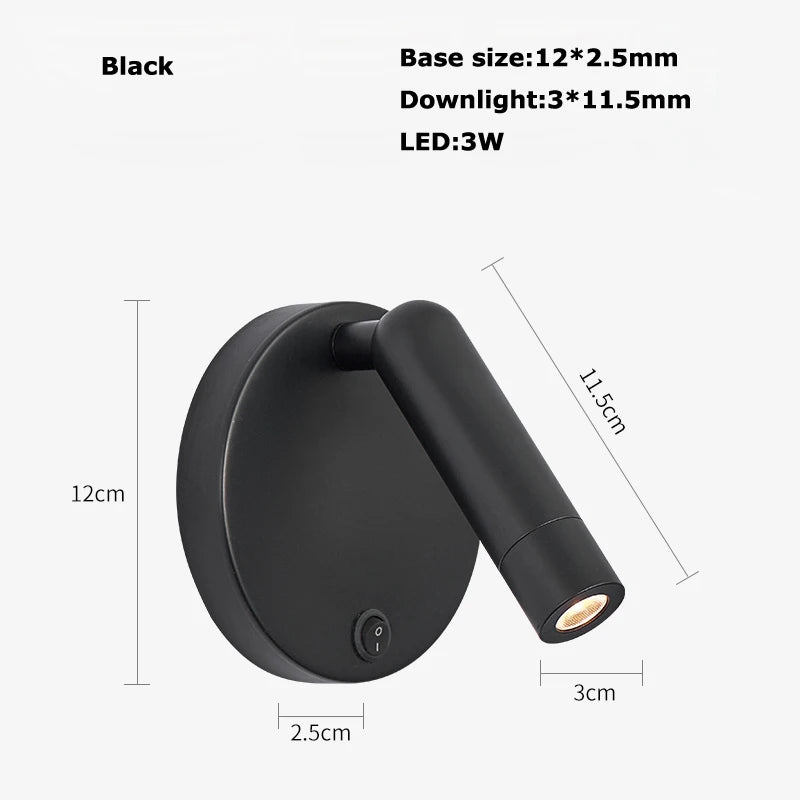 applique murale led rotative en laiton avec interrupteur usb - vue 14 sur 23