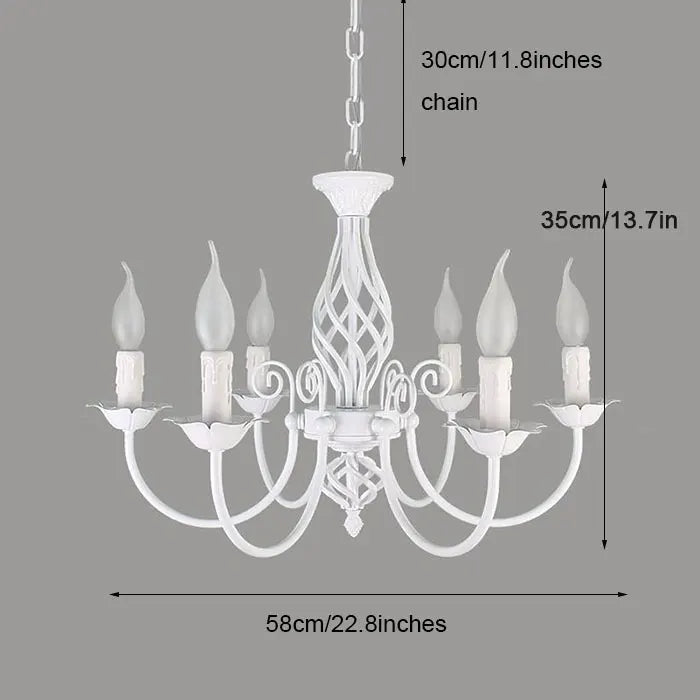 Lustre au Style européen à bougies moderne LED - vue 9 sur 10