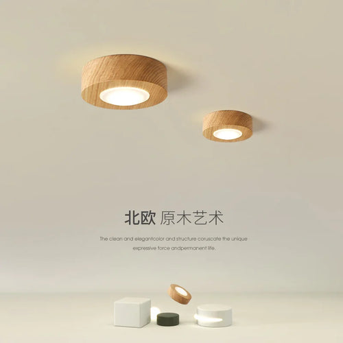 plafonnier led carré design nordique en bois acrylique luminaire décoratif créatif - vue 2 sur 8