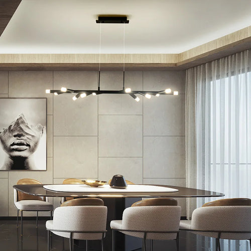 lustre moderne à LED pour décoration intérieure nordique - vue 4 sur 9