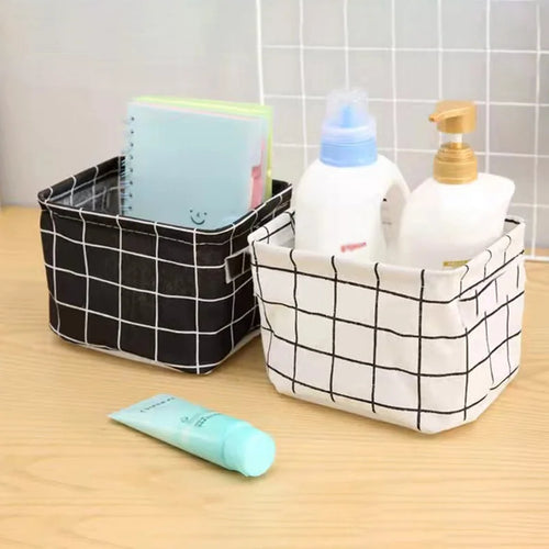 panier de rangement en lin pour bureau et jouets - vue 4 sur 10