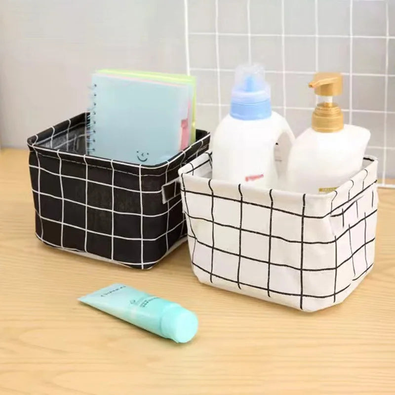 panier de rangement en lin pour bureau et jouets - vue 3 sur 10