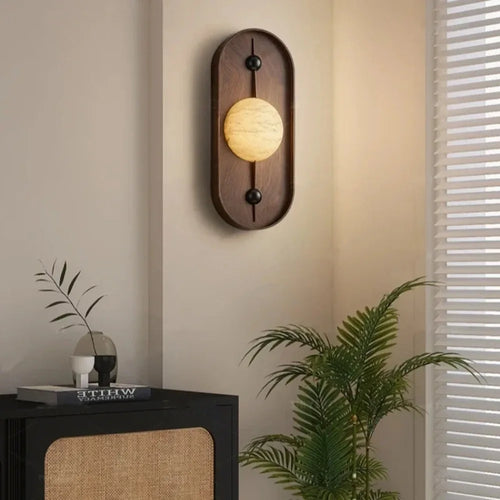applique murale led design rétro en marbre pour décoration moderne - vue 3 sur 7