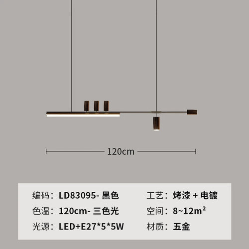 lustre minimaliste en métal pour éclairage moderne chic - vue 9 sur 11