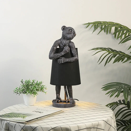 lampe à poser en résine design singe rétro pour éclairage décoratif - vue 5 sur 10