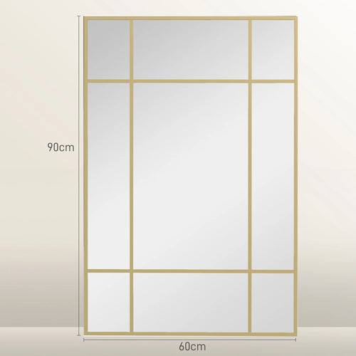 miroir mural rectangulaire avec cadre en métal doré - vue 3 sur 7