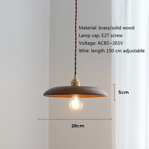 suspension led en bois et laiton style nordique moderne - vue 10 sur 10