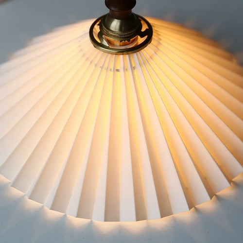 lustre plissé rétro japonais en noyer nordique pour intérieur - vue 5 sur 14
