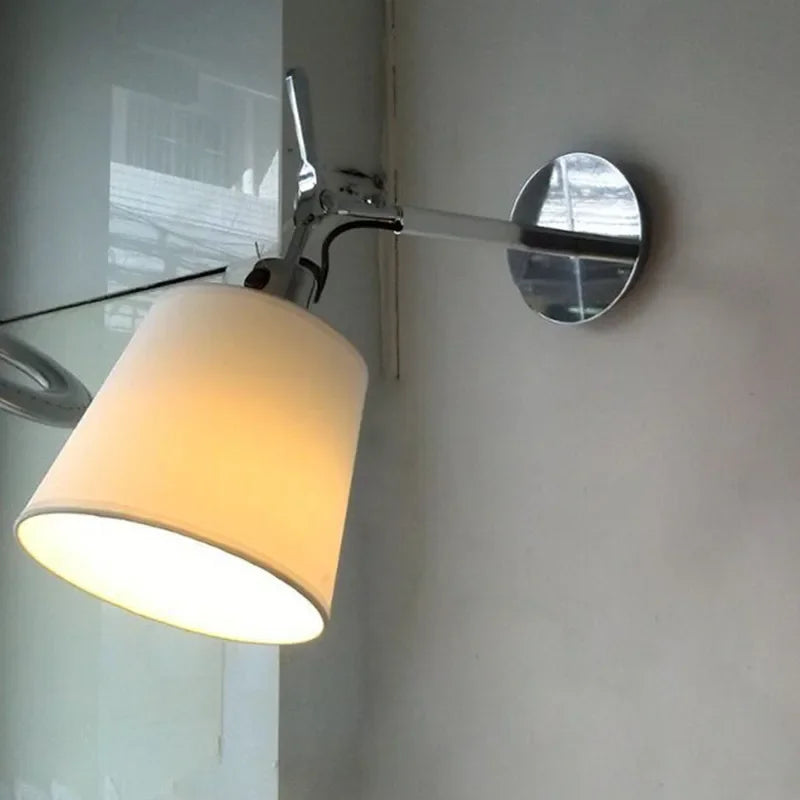 applique murale nordique en tissu design argenté avec support en acier inoxydable - vue 3 sur 11