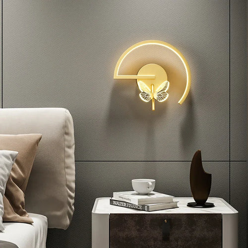 applique murale led moderne en forme de papillon décoratif intérieur - vue 2 sur 11