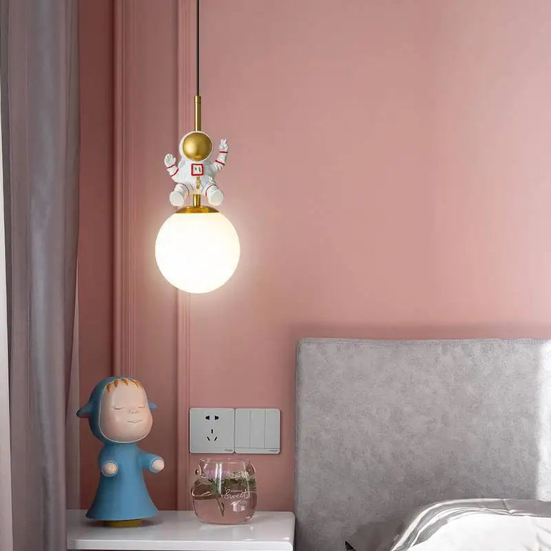 suspension astronautes design nordique luminaire décoratif intérieur - vue 4 sur 9