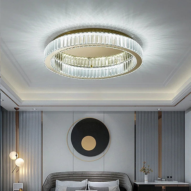 plafonnier en cristal luxueux pour décoration intérieure moderne - vue 4 sur 9