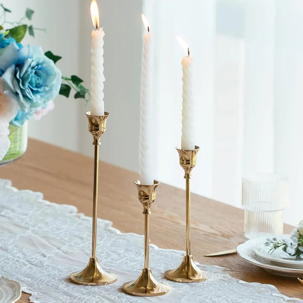 ensemble de bougeoirs rétro pour dîners romantiques et décorations festives - vue 2 sur 7