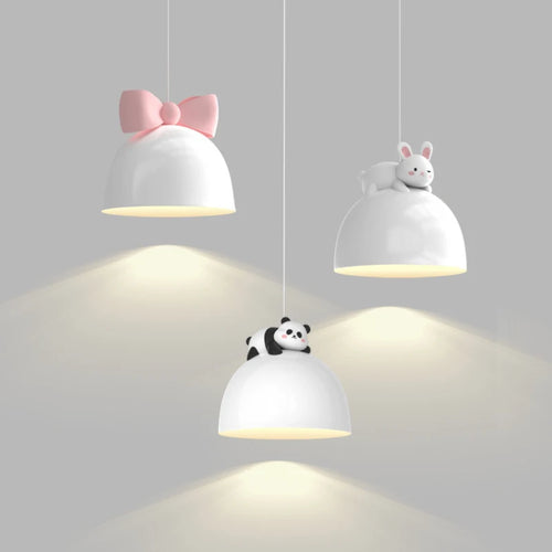 lustre mignon pour chambre d'enfant avec nœud lapin - vue 2 sur 12