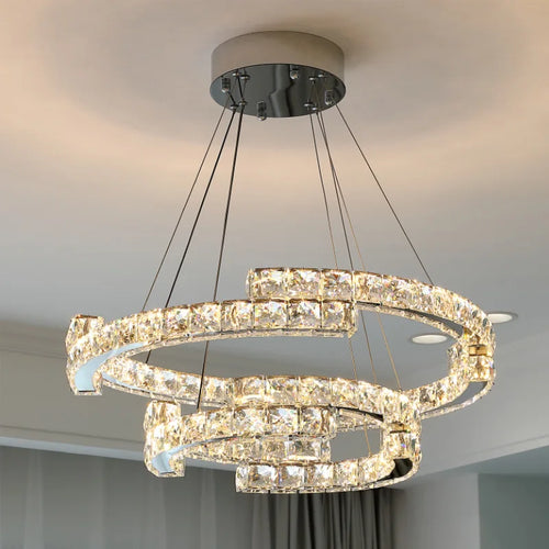 Modern Luxury K9 Crystal Led Chandelier In Dining Room, Nordic Living Room, Kitchen Lights, Bar, Bedroom Lighting Chandelier - vue 2 sur 13