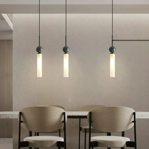 suspension en marbre et cuivre pour éclairage intérieur moderne - vue 2 sur 16
