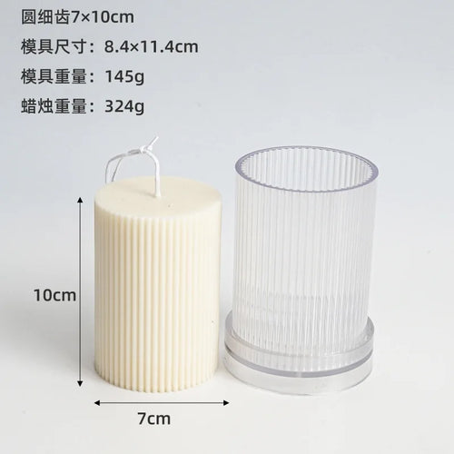 moule cylindrique à rayures pour fabrication de bougies en acrylique - vue 13 sur 14