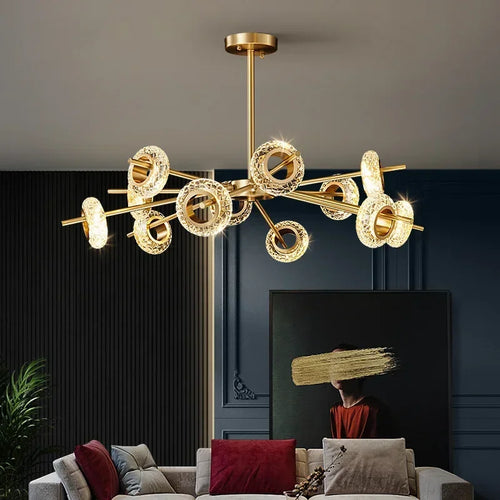 lustre moderne en cristal design pour décoration intérieure - vue 3 sur 10
