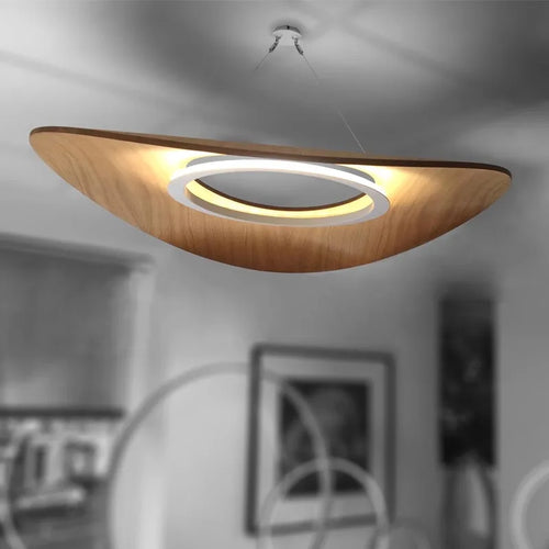 lustre minimaliste moderne en bois design danois - vue 2 sur 8