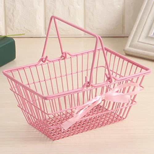 mini panier en fer pour rangement bijoux et cosmétiques - vue 2 sur 6