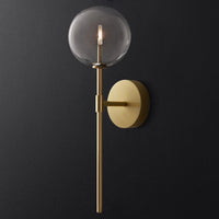 applique murale nordique rétro en boule de verre transparent pour décoration