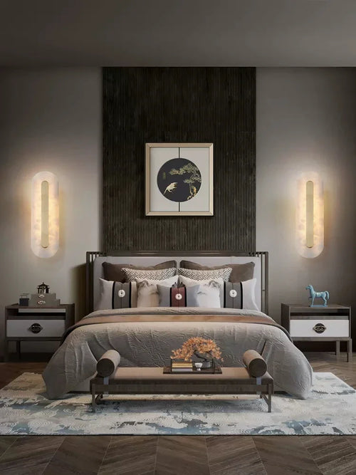applique murale en marbre éclairage led décoratif pour intérieur moderne - vue 4 sur 12