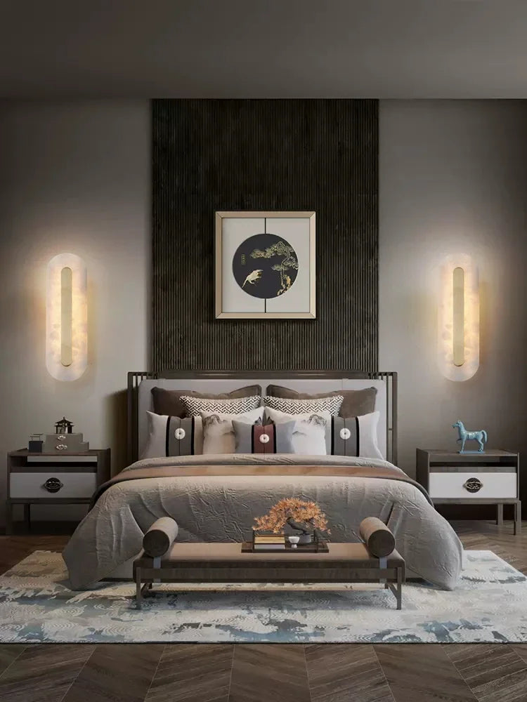applique murale en marbre éclairage led décoratif pour intérieur moderne - vue 3 sur 12