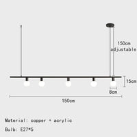 lustre minimaliste en laiton pour bar et restaurant réglable avec fil