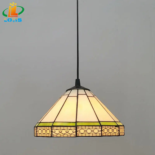 lustre en vitrail style tiffany pour éclairage décoratif antique - vue 15 sur 19