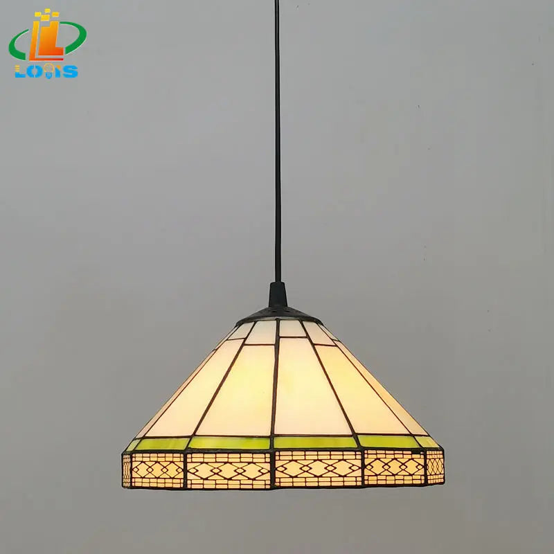 lustre en vitrail style tiffany pour éclairage décoratif antique - vue 14 sur 19