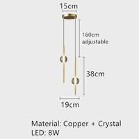 suspension LED en laiton design moderne avec cordon réglable