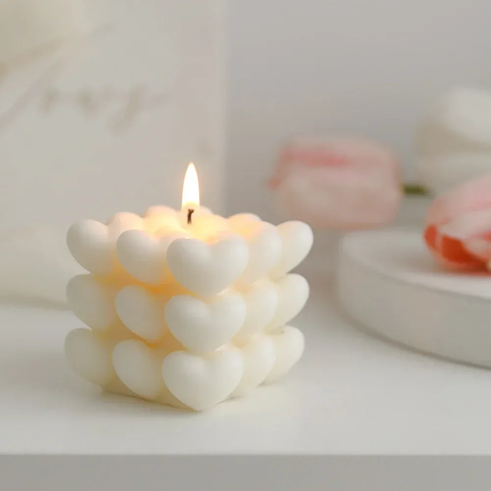 bougie d'aromathérapie artisanale en forme de cœur parfumée - vue 5 sur 11