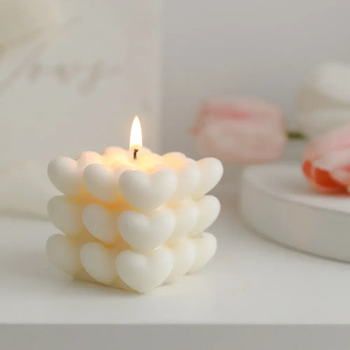 bougie d'aromathérapie artisanale en forme de cœur parfumée - vue 6 sur 11