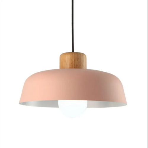 Suspension LED design nordique bois abat-jour aluminium décorative - vue 10 sur 12
