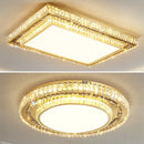 lustre de luxe rond en verre de cristal led moderne