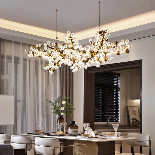 Lustre en verre blanc de luxe postmoderne - vue 4 sur 6