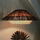 Lustre rétro japonais en corde de chanvre tissée