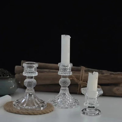 bougeoir en verre décoration nordique pour moments romantiques - vue 2 sur 6