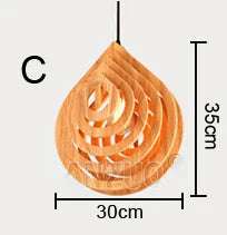 suspension en bois moderne style nordique goutte d'eau décorative idéale loft - vue 9 sur 11