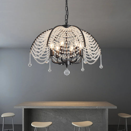 lustre moderne en cristal pour décoration intérieure élégante et lumineuse - vue 3 sur 8