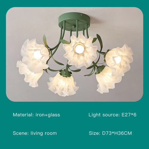 lustre nordique créatif à fleurs pour décoration intérieure - vue 19 sur 24