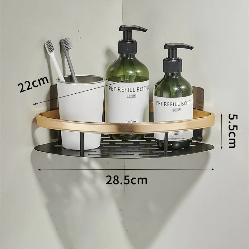 etagère murale de rangement sans perçage pour shampoing et maquillage - vue 10 sur 10