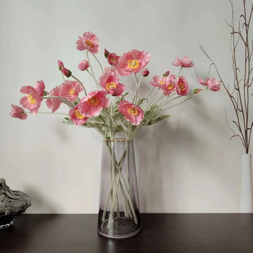 fausses fleurs de pavot en soie pour décorations de mariage et fêtes - vue 3 sur 29