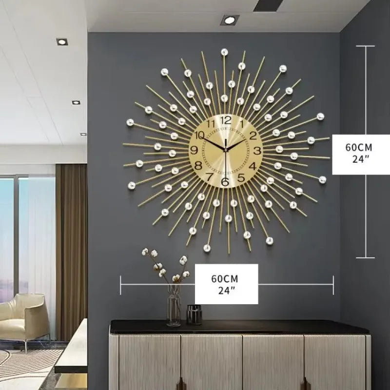 horloge murale en métal design créatif et silencieuse - vue 8 sur 9