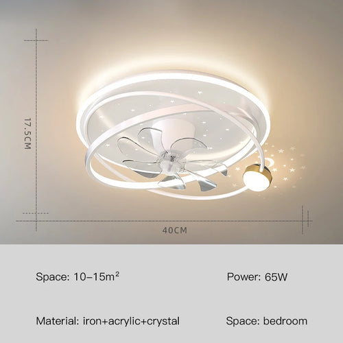 lustre moderne avec lumières et ventilateur intelligent pour intérieur - vue 10 sur 10
